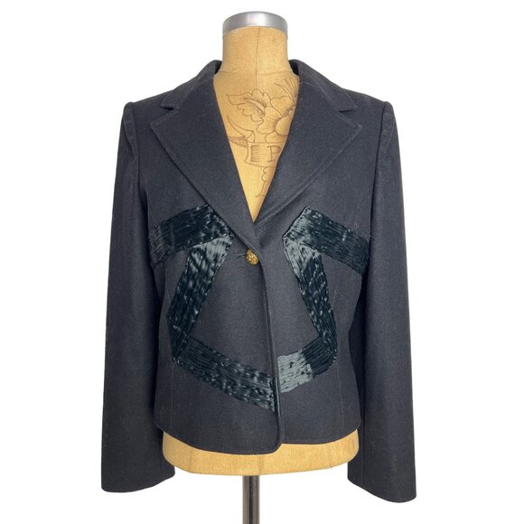 Emporio Armani Authentic Vintage Women's 8 Black Tuxedo Jacket - Picture 3 of 12